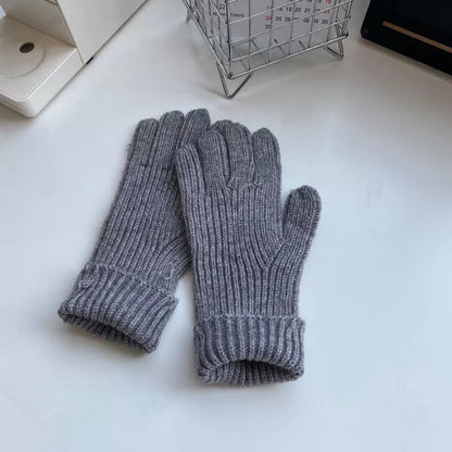 Sarah Express Women's Warm Knitted Winter Gloves Grey One Size
