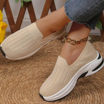 Sarah Express Women's Round Toe Mesh Slip-Ons