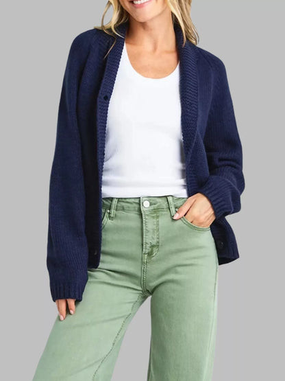 Trendsi Women's USA Flag Chunky Knit Button-Down Cardigan