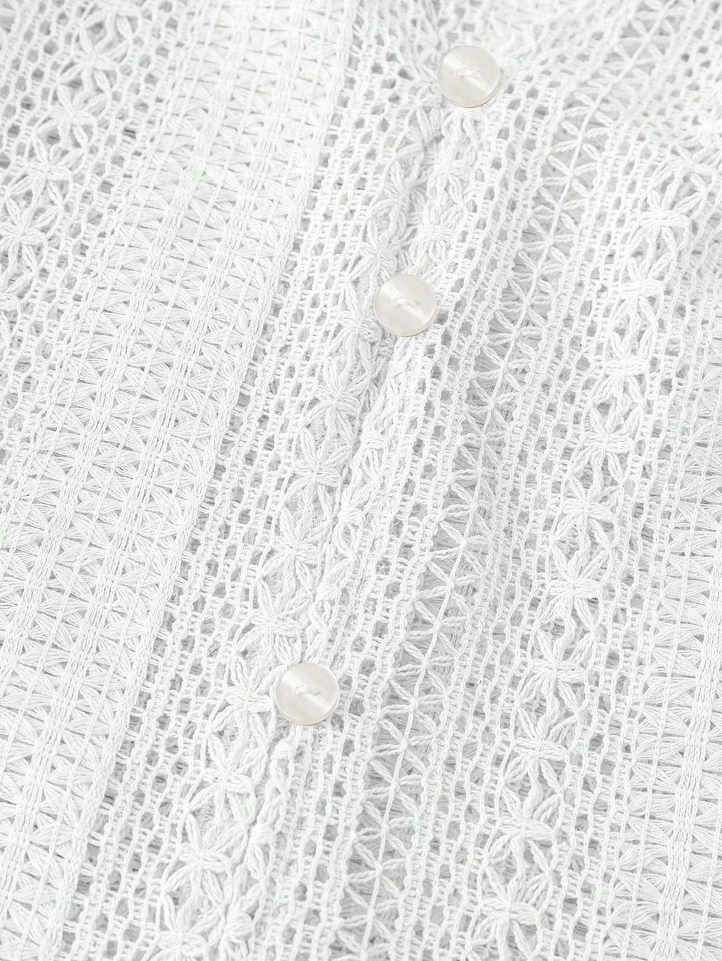 Sarah Express Women's Lace Notched Long Sleeve Shirt - Elegant Button-Up Blouse