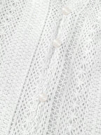 Sarah Express Women's Lace Notched Long Sleeve Shirt - Elegant Button-Up Blouse