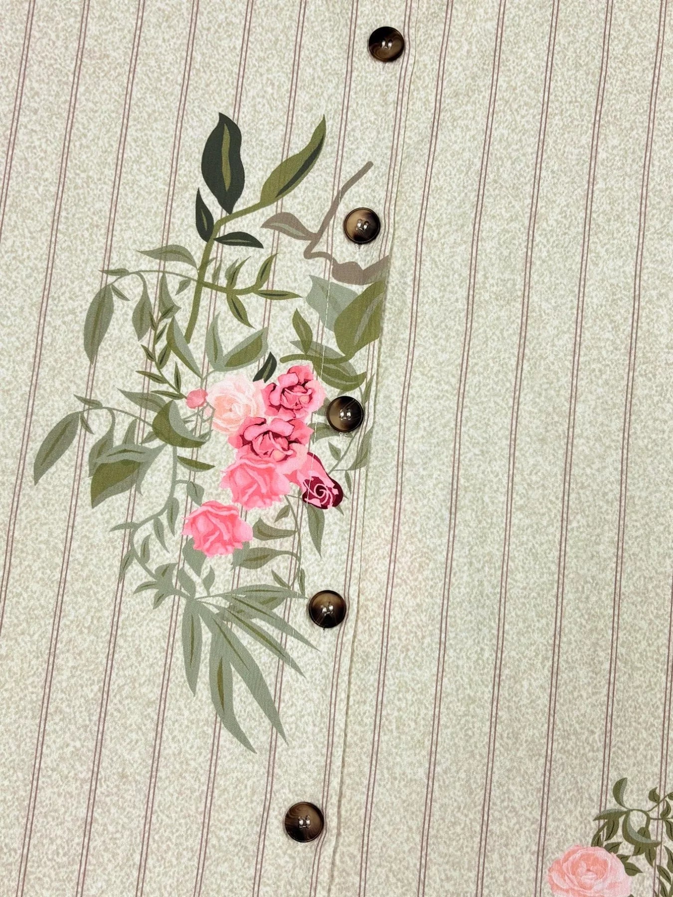 Sarah Express Women's Plus Size Floral Striped Button-Down Midi Shirt Dress