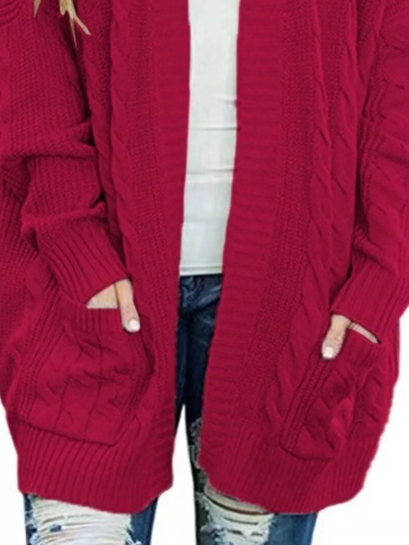 Sarah Express Women's Chunky Knit Open Front Cardigan - Cozy Oversized Plus Size Sweater