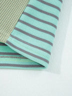 Sarah Express Women's Exposed Seam Waffle Striped Patchwork Baggy Blouse