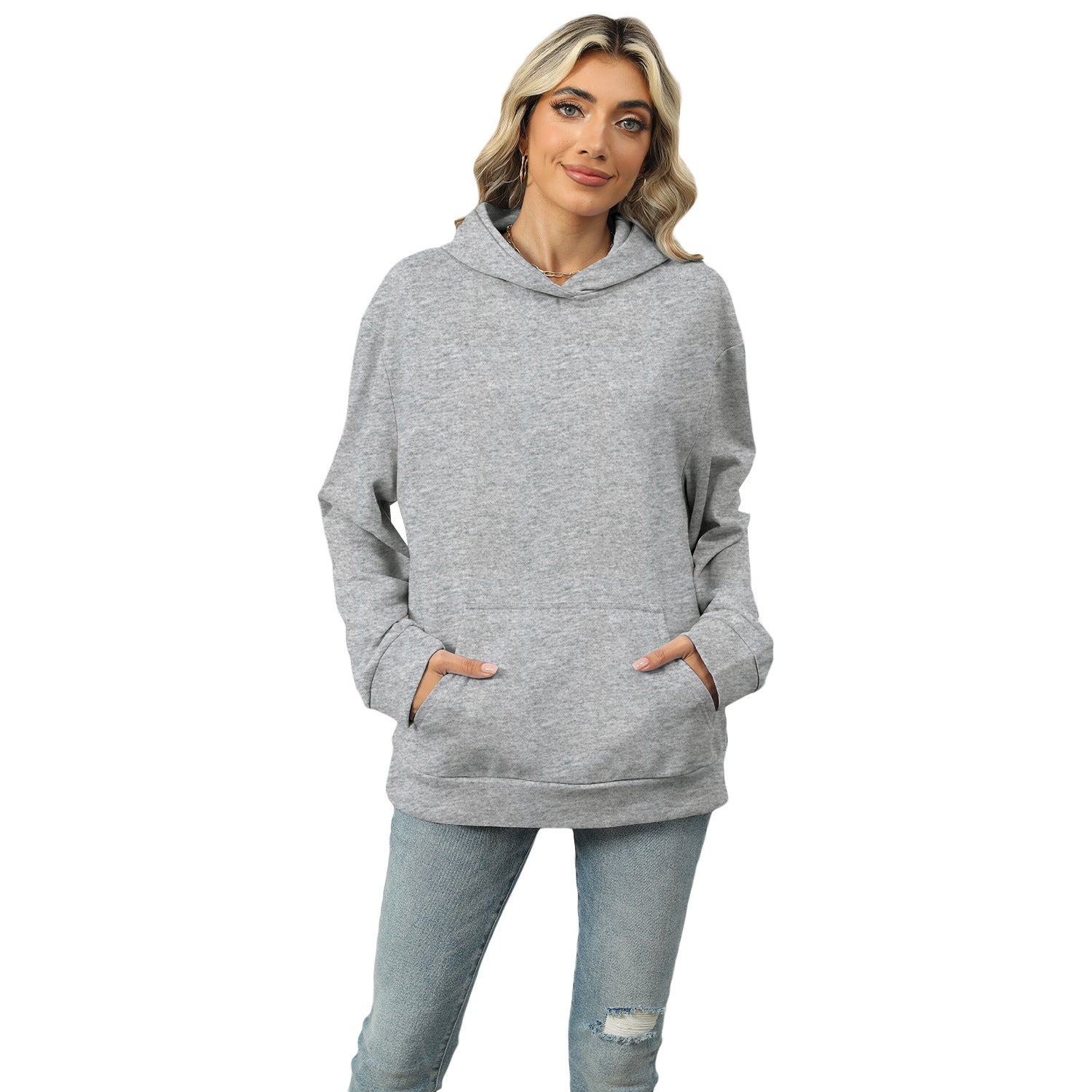 Sarah Express Women's Hooded Sweatshirt - Loose Fit Pullover Hoodie with Pockets