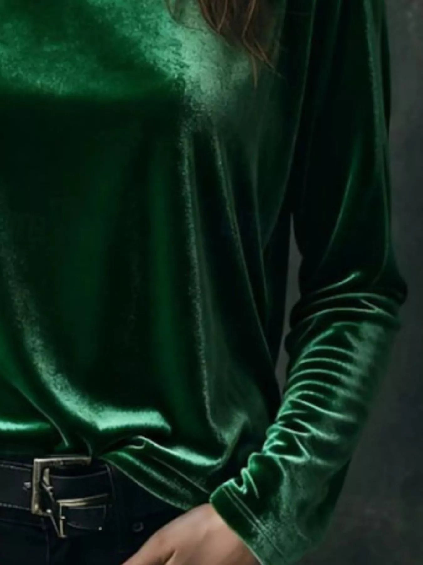 Sarah Express Women's Velvet Long Sleeve T-Shirt - Luxe Soft Touch Top for Plus Size