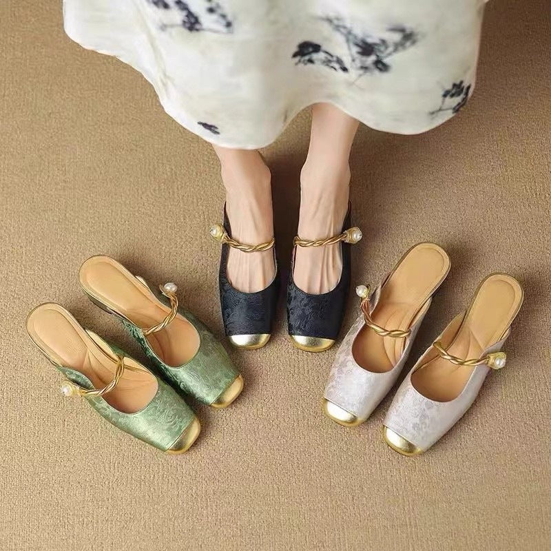 Sarah Express Women's Closed Toe Half Slippers - Casual Comfort PU Leather Indoor Outdoor Slides