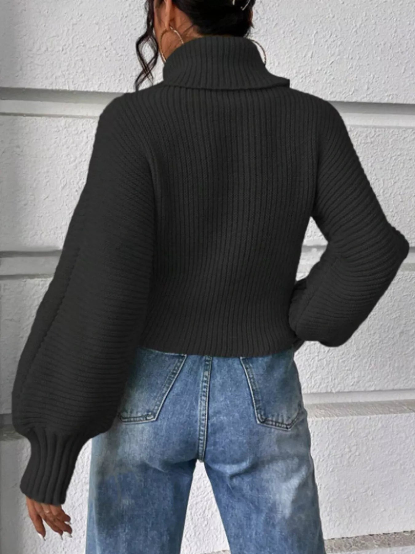 Sarah Express Women's Cable Knit Turtleneck Sweater - Long Sleeve Plus Size