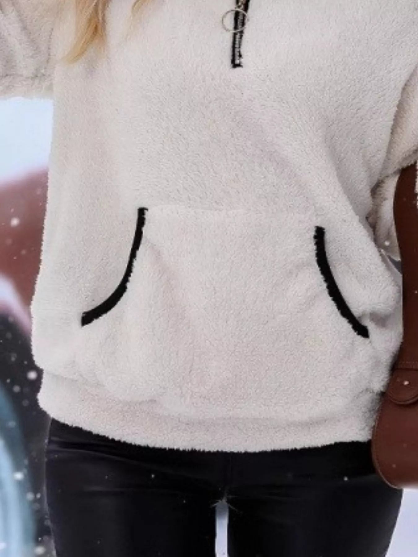 Sarah Express Women's Cozy Fleece Quarter Zip Long Sleeve Sweatshirt