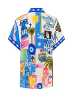 Sarah Express Women's Printed Button Up Shirt and Shorts Set