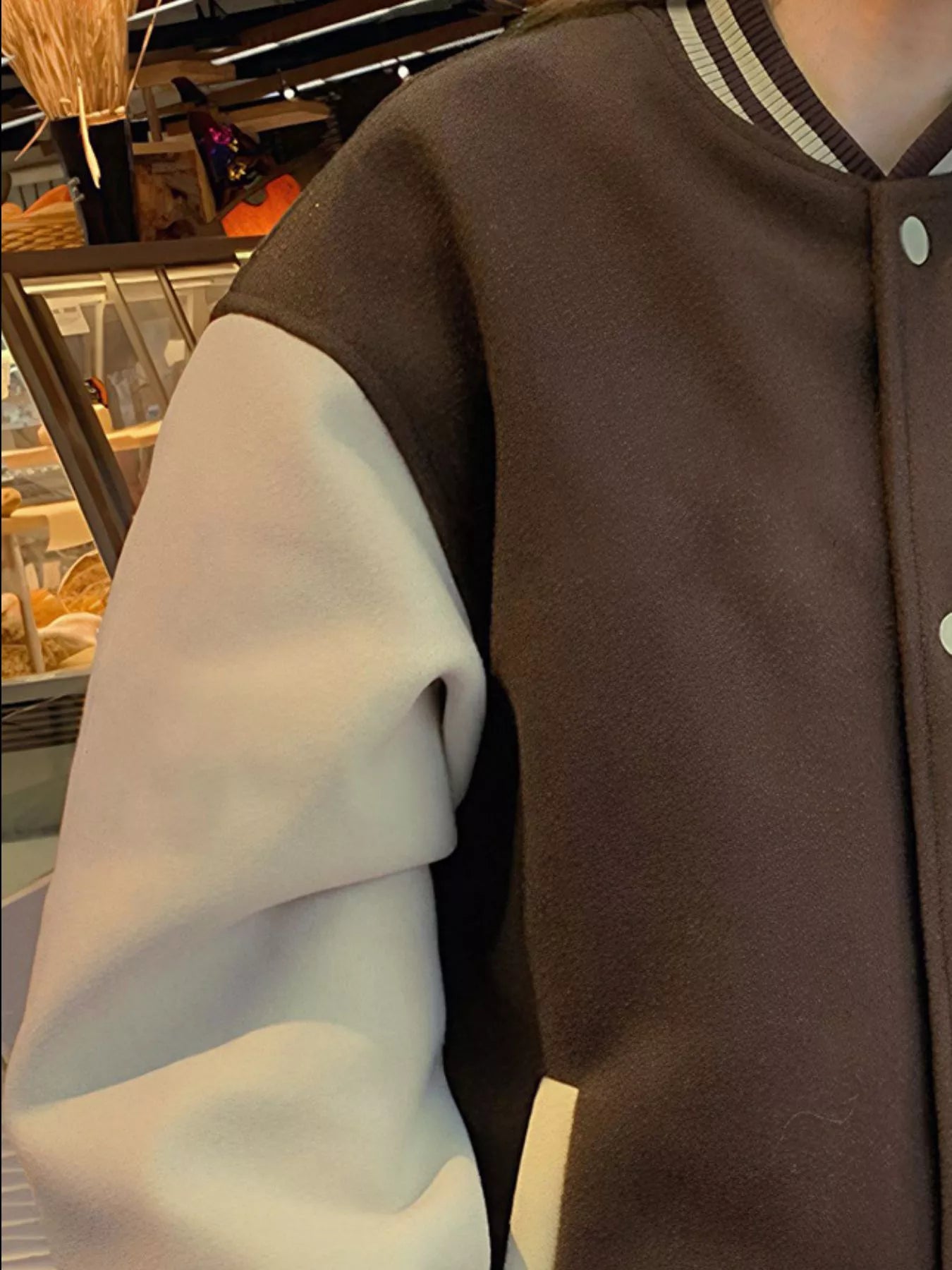 Sarah Express Women's Color Block Snap Down Baseball Jacket