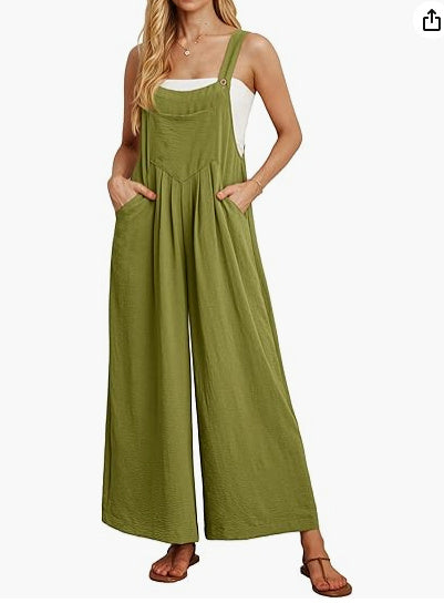Sarah Express Women's Casual Loose Jumpsuit Pockets Polyester One Piece
