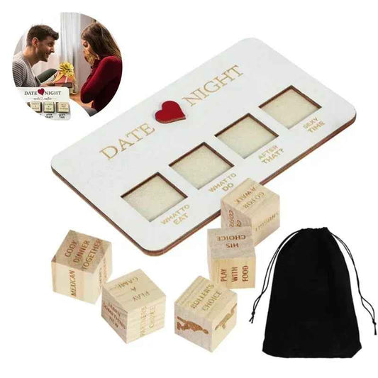 Sarah Express Wooden Date Night Dice Game for Couples - Romantic Date Night Ideas Gift Set