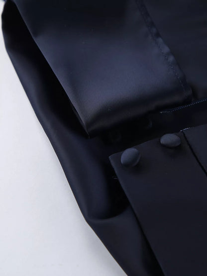 Sarah Express Women's Mock Neck Flounce Sleeve Dress