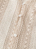 Sarah Express Women's Lace Notched Long Sleeve Shirt - Elegant Button-Up Blouse