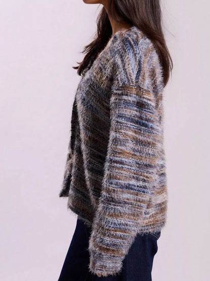 Sarah Express Women's Textured Knit Button-Down Cardigan