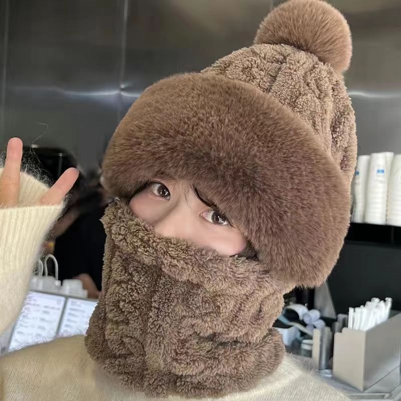 Sarah Express Fleece-Lined Winter Hat with Ear Protection and Neck Warmer