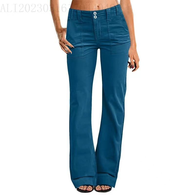 Sarah Express Lightweight Bootcut Athletic Pants Zipper Pocket Workout Leggings