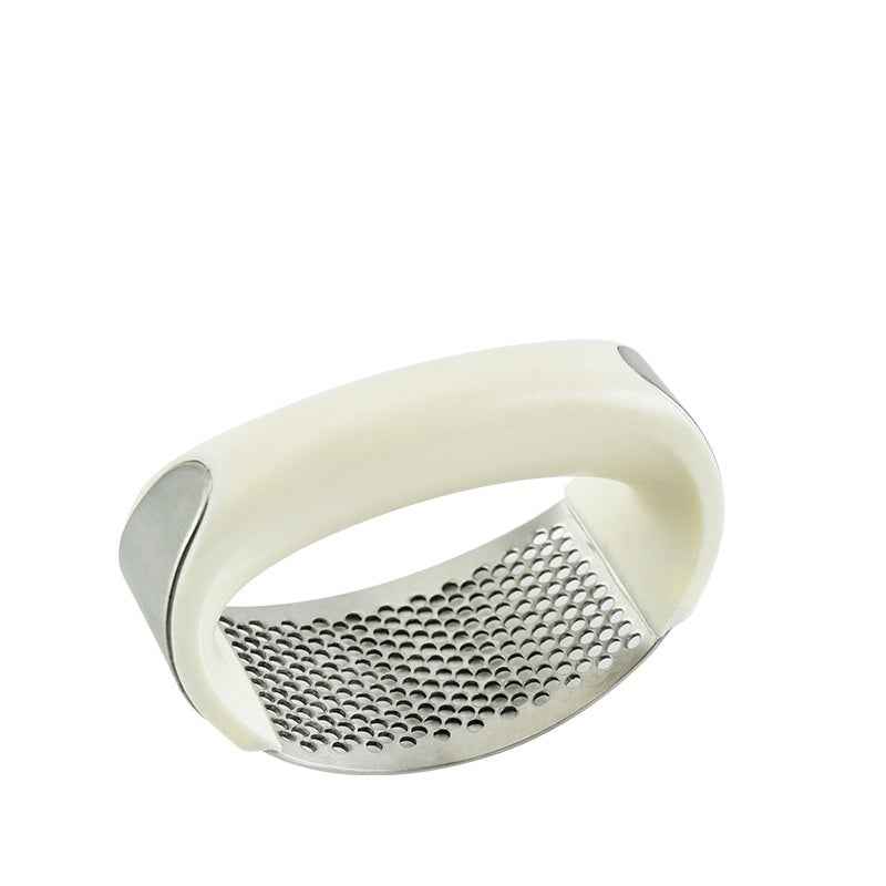 Sarah Express Premium Stainless Steel Garlic Press - Professional Kitchen Tool for Effortless Garlic Crushing White