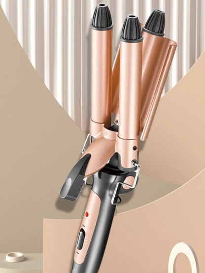 Sarah Express 3-Barrel Curling Iron - Professional Triple Barrel Hair Waver for Beach Waves