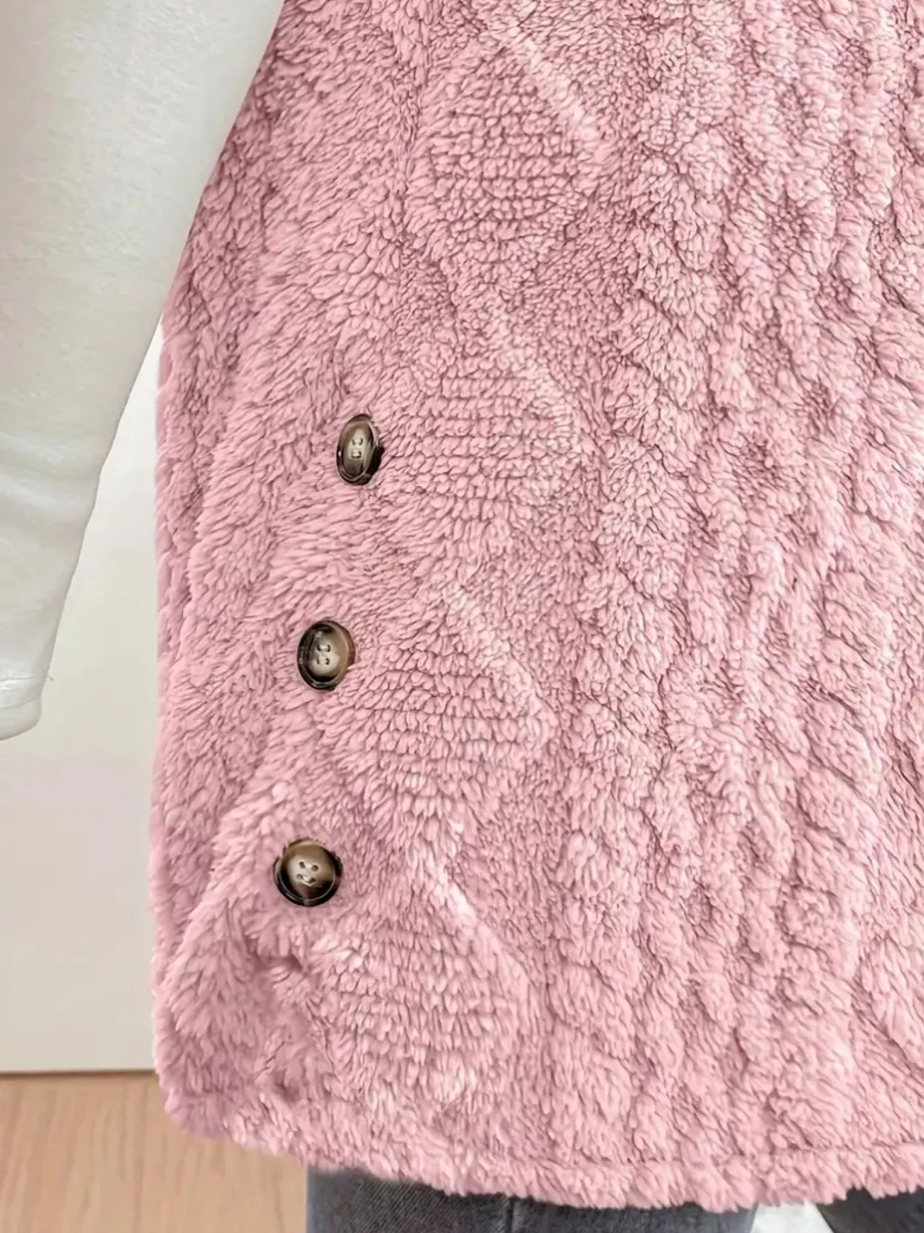 Sarah Express Women's Button-Down Sherpa Hooded Vest Coat