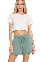 Sarah Express Women's Raised Rib Cap Sleeve Top & Shorts Set