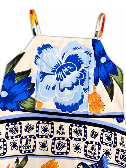 Sarah Express Women's Plus Size Floral Print Spaghetti Strap Maxi Dress