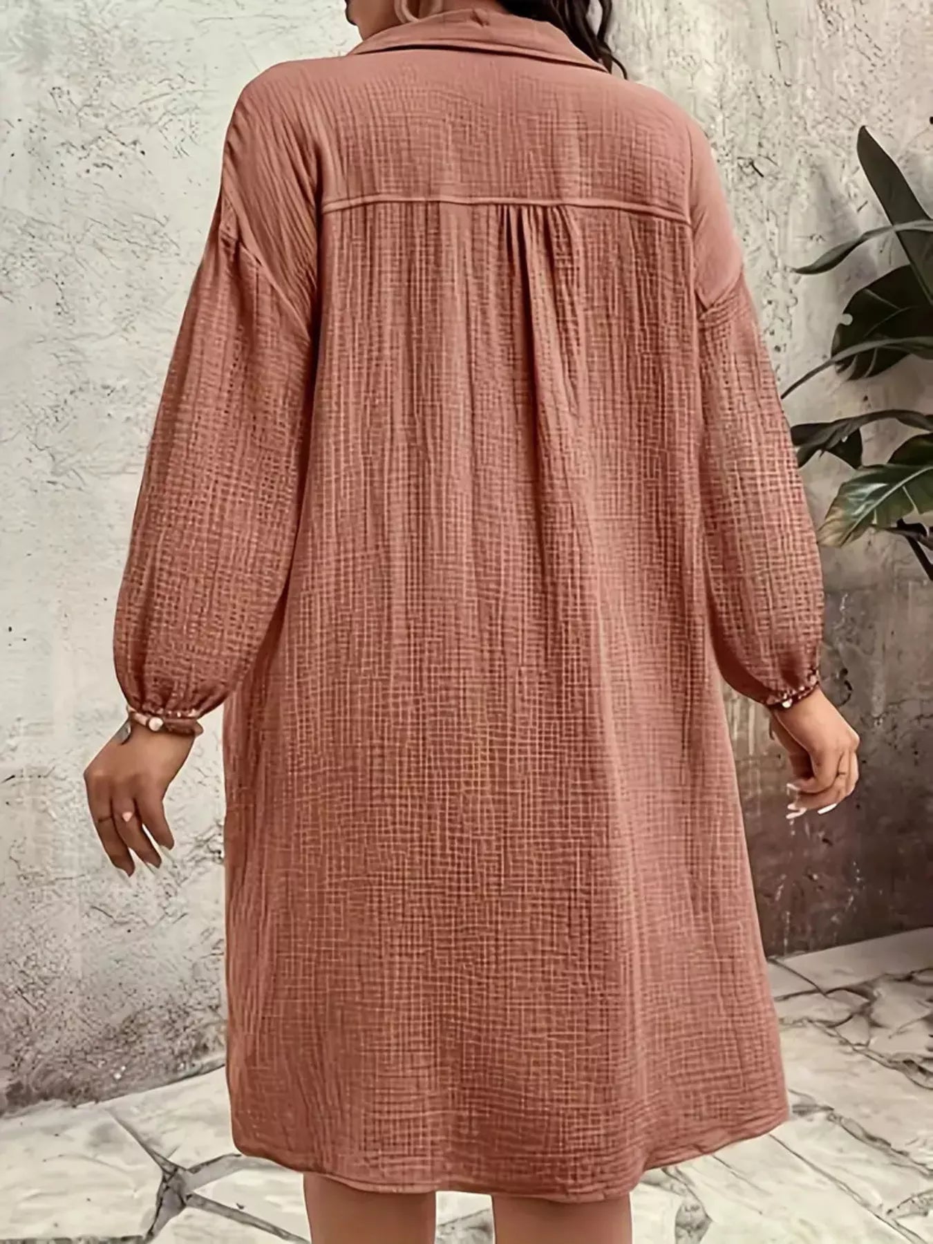 Sarah Express Women's Plus Size Casual Button-Down Shirt Dress