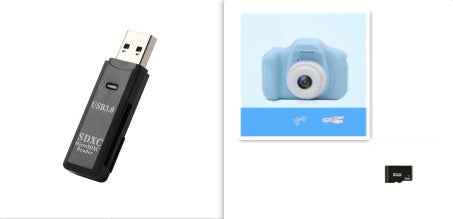 Sarah Express HD Mini Kids Digital Camera 13MP 1080P Cartoon Design with 2.0 Inch Screen X2Blue 8G with black3.0 USB