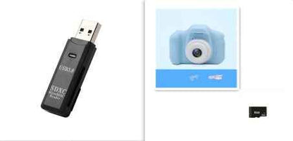 Sarah Express HD Mini Kids Digital Camera 13MP 1080P Cartoon Design with 2.0 Inch Screen X2Blue 8G with black3.0 USB