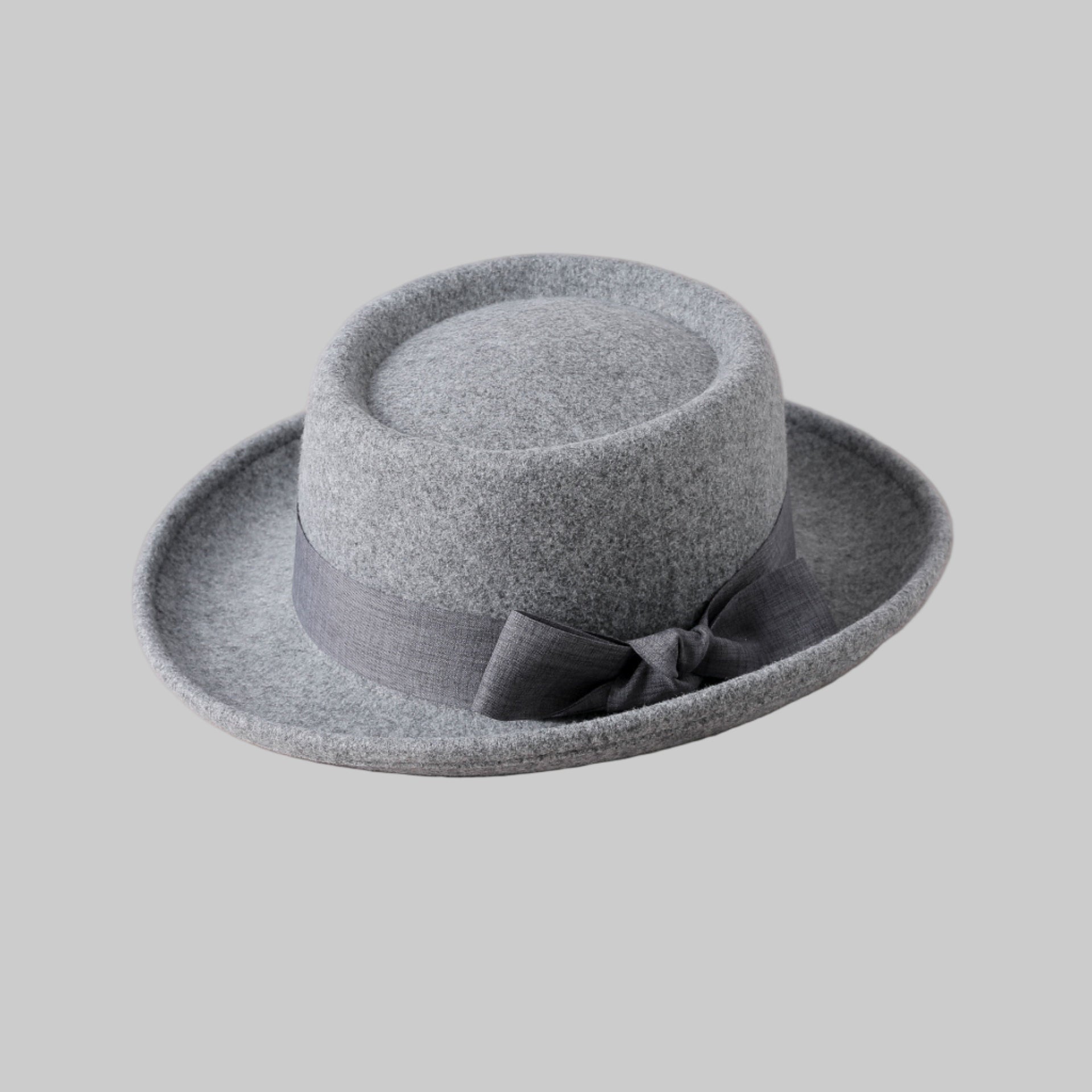 Sarah Express Vintage Flat Top Hat with Bow British Retro Style Women's Fall Winter Cap
