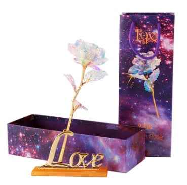 Sarah Express 24K Gold Rose Flower Gift Set with Box - Luminous Artificial Roses Bouquet