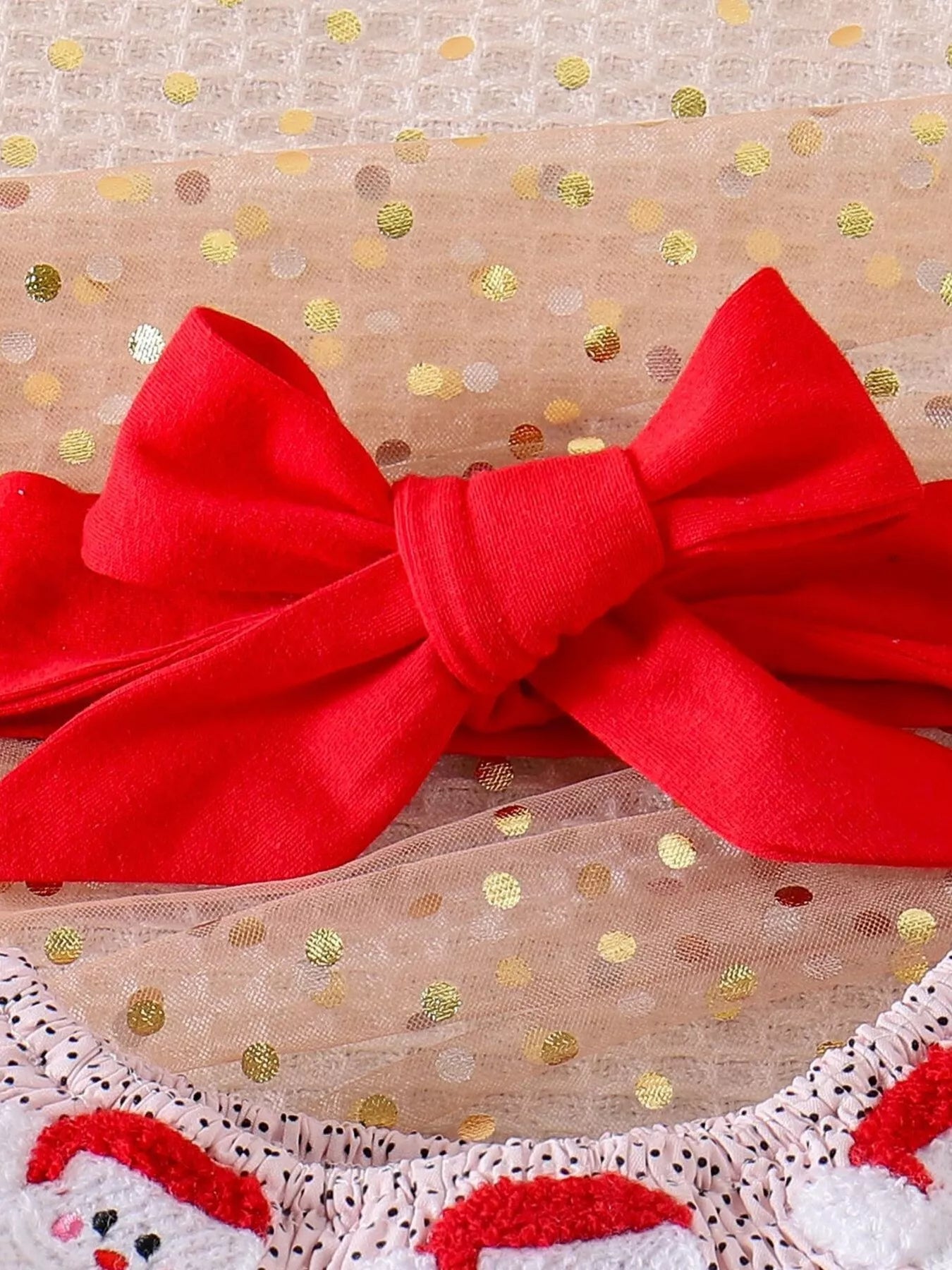 Sarah Express Girls' Christmas Santa Embroidered Dress