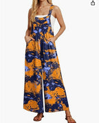 Sarah Express Women's Casual Loose Jumpsuit Pockets Polyester One Piece