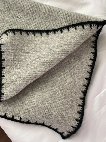 Sarah Express Women's Contrast Trim Knit Scarf