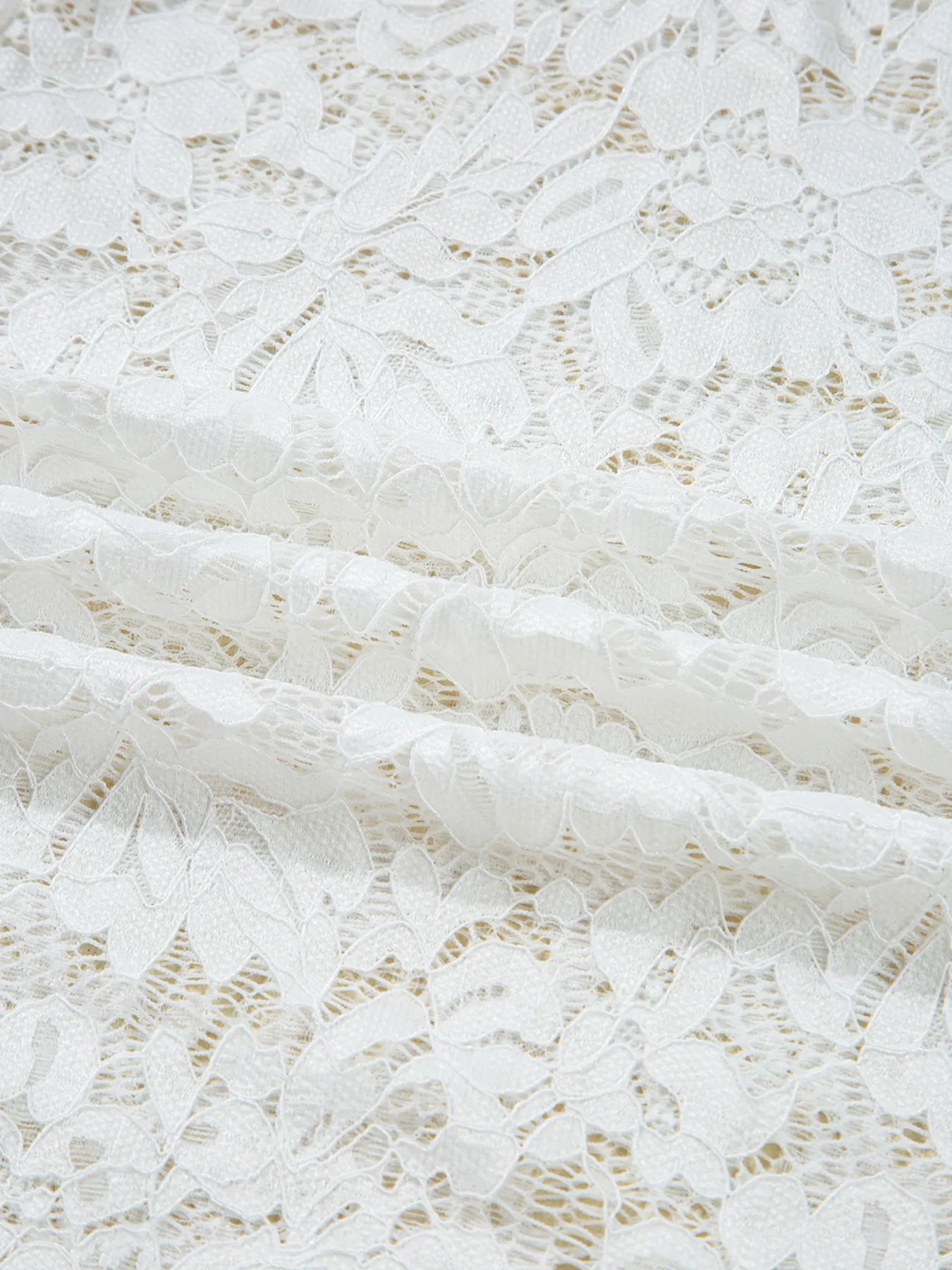 Sarah Express Women's Lace Crochet Bell Sleeve Mock Neck Blouse