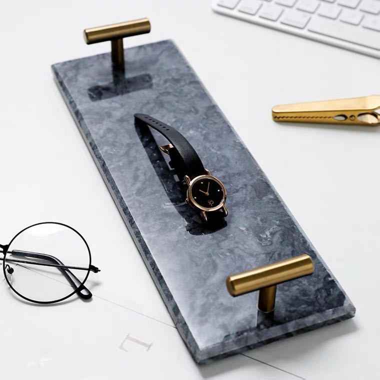 Sarah Express Nordic Marble Tray - Luxury Jewelry & Dessert Organizer Plate