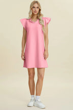 Sarah Express Women’s Plus Size Ruffled V-Neck Cap Sleeve Dress

