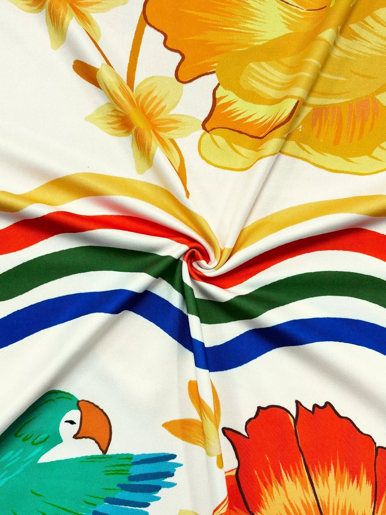 Sarah Express Women's Plus Size Tropical Parrot Print Sleeveless Midi Dress