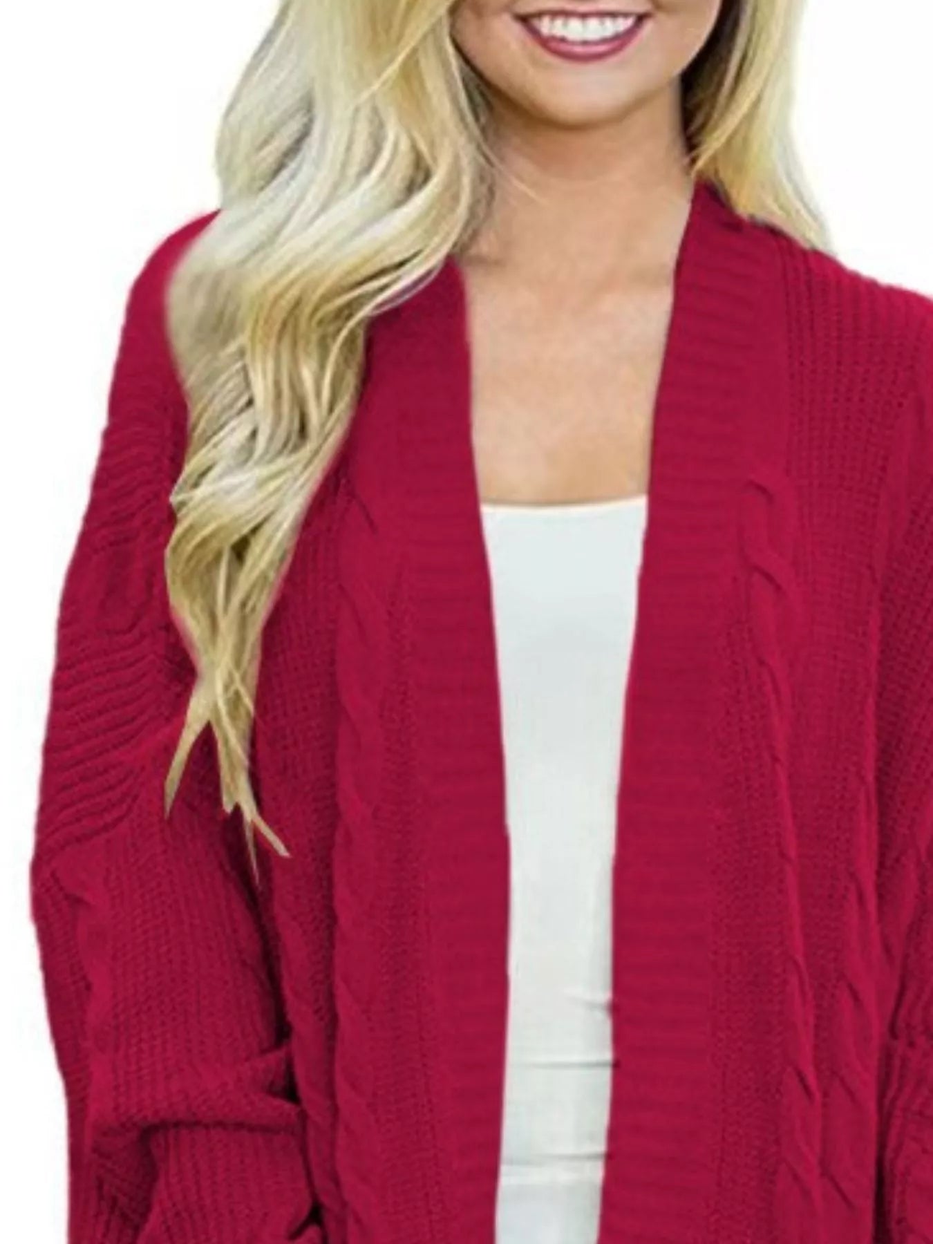Sarah Express Women's Chunky Knit Open Front Cardigan - Cozy Oversized Plus Size Sweater