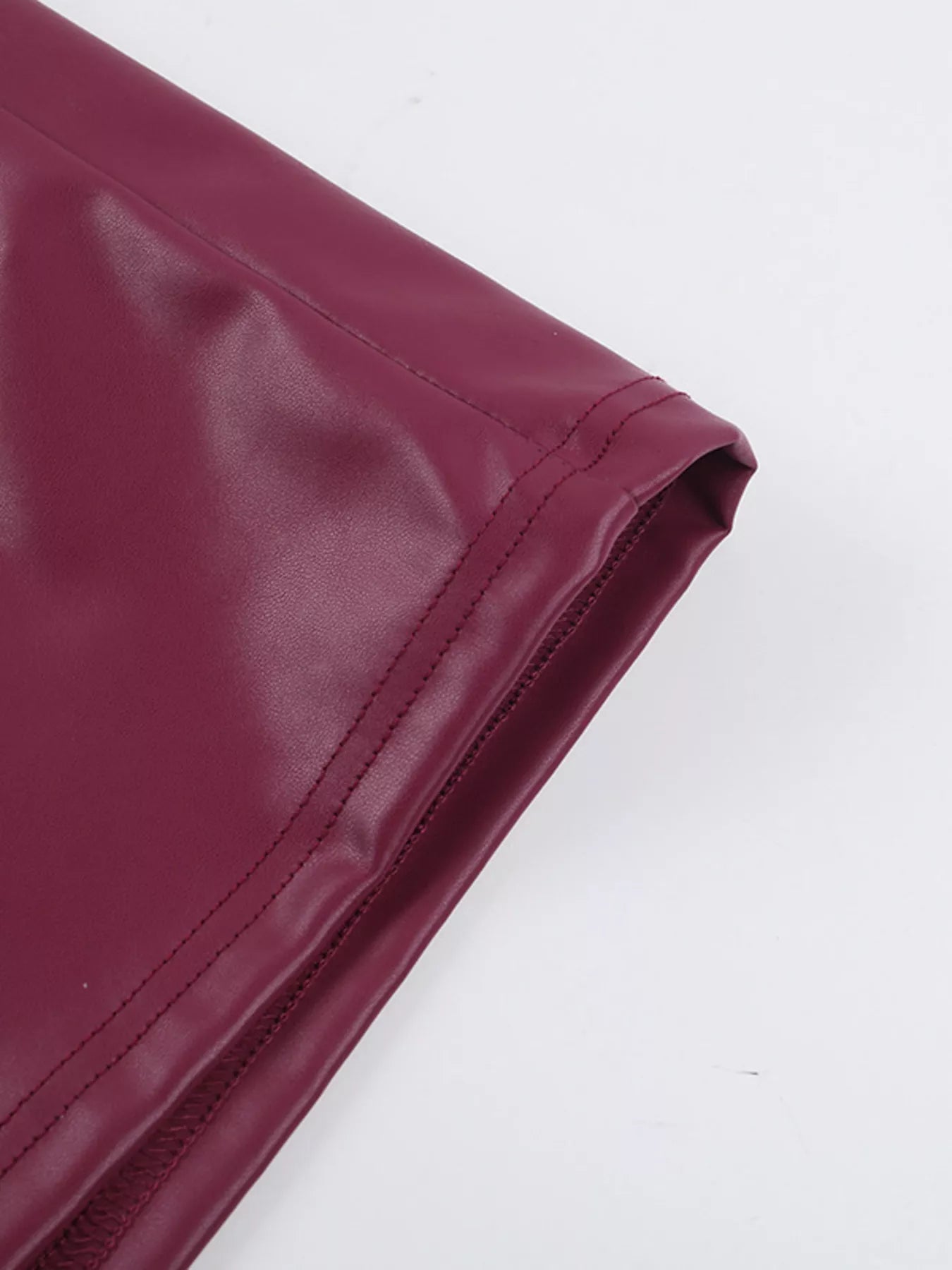 Sarah Express Women's Sleeveless Faux Leather Bodycon Maxi Dress with Back Lace Up