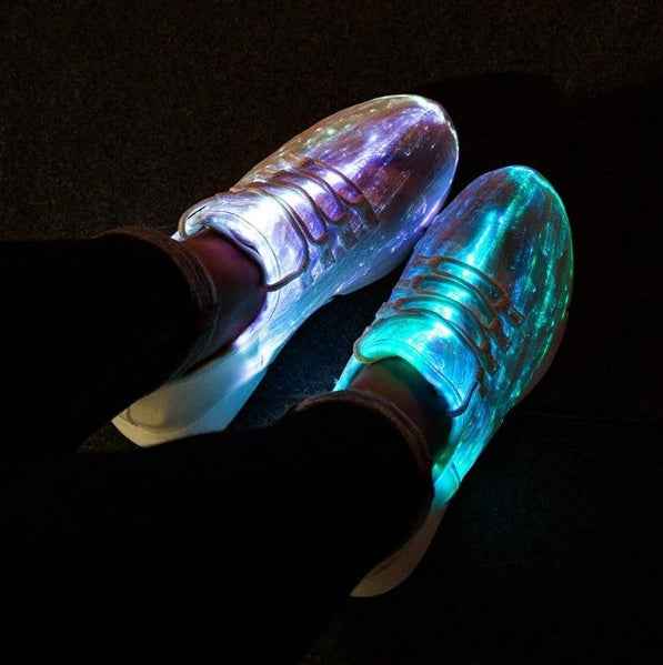 Sarah Express LED Light Up Sneakers USB Rechargeable Fiber Optic Glowing Shoes