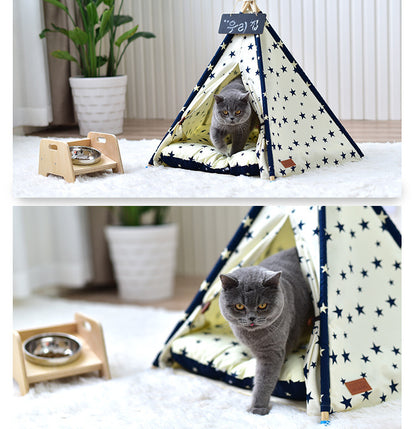 Sarah Express Portable Washable Pet Teepee Tent - Dog Bed Cat House Indoor Outdoor