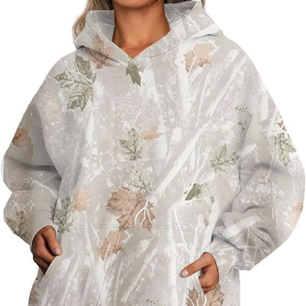 Sarah Express Women's Floral Print Hooded Sweatshirt Pullover with Pockets