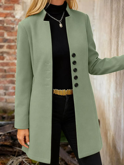 Sarah Express Women's Longline Button-Down Shirt Jacket with Pockets Matcha Green