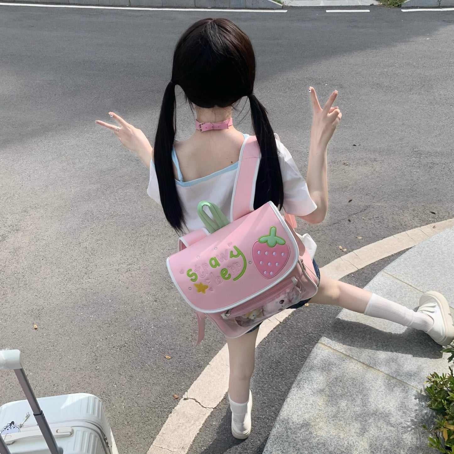 Sarah Express Japanese Anime Pain Bag Large Capacity PU Leather Backpack – Kawaii Campus Style