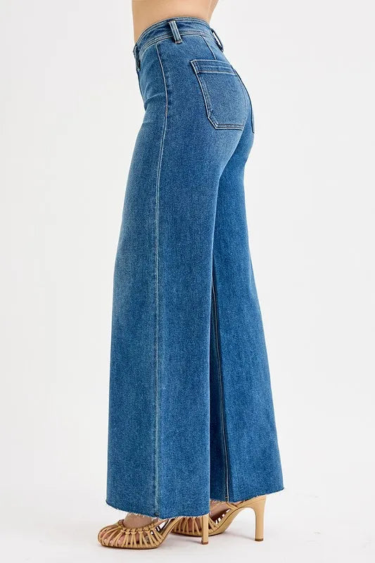 Sarah Express Women’s High-Waisted Wide Leg Jeans Casual
