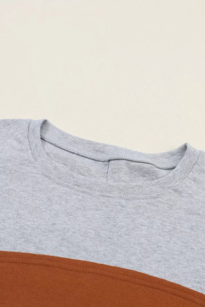 Sarah Express Women's Colorblock Striped Bishop Sleeve Top