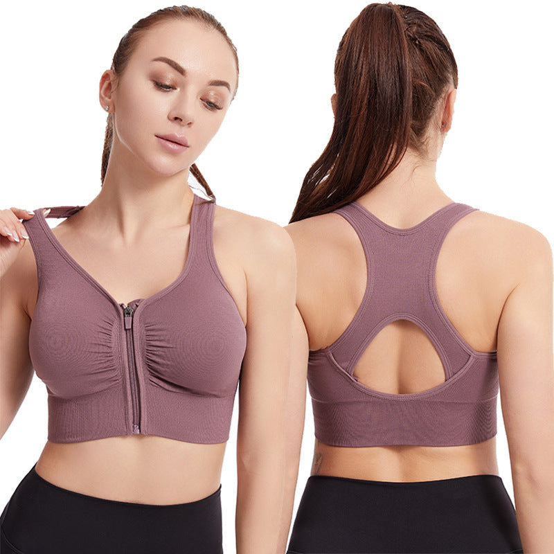 Sarah Express Women's Shockproof Push Up Sports Bra - High Impact Running Yoga Fitness Plus Size