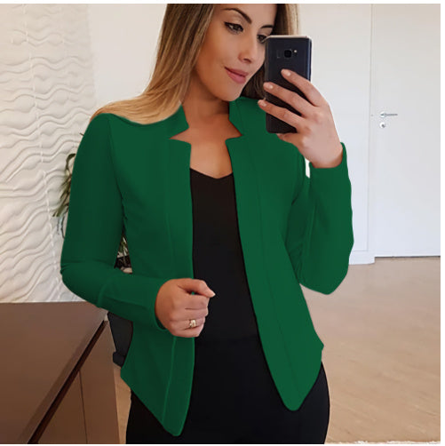 Sarah Express Long Sleeve Cardigan Coat Solid Color Button Front Open Jacket